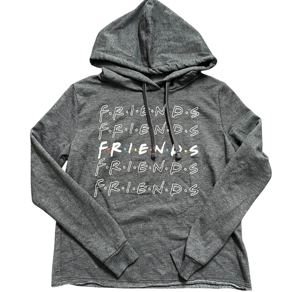Friends The Television Series Graphic Gray Cropped Hoodie Comfy Everyday